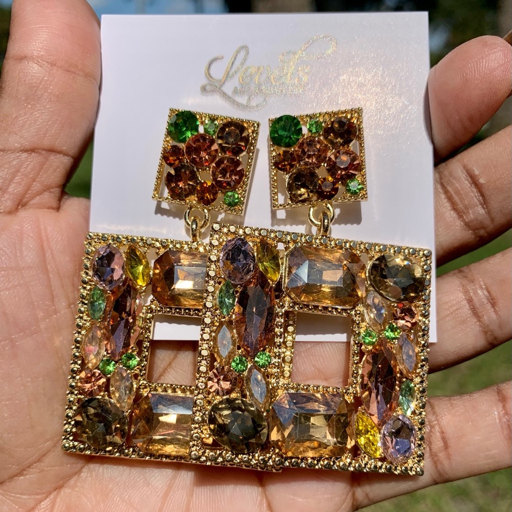 Multi-colored Statement Earrings